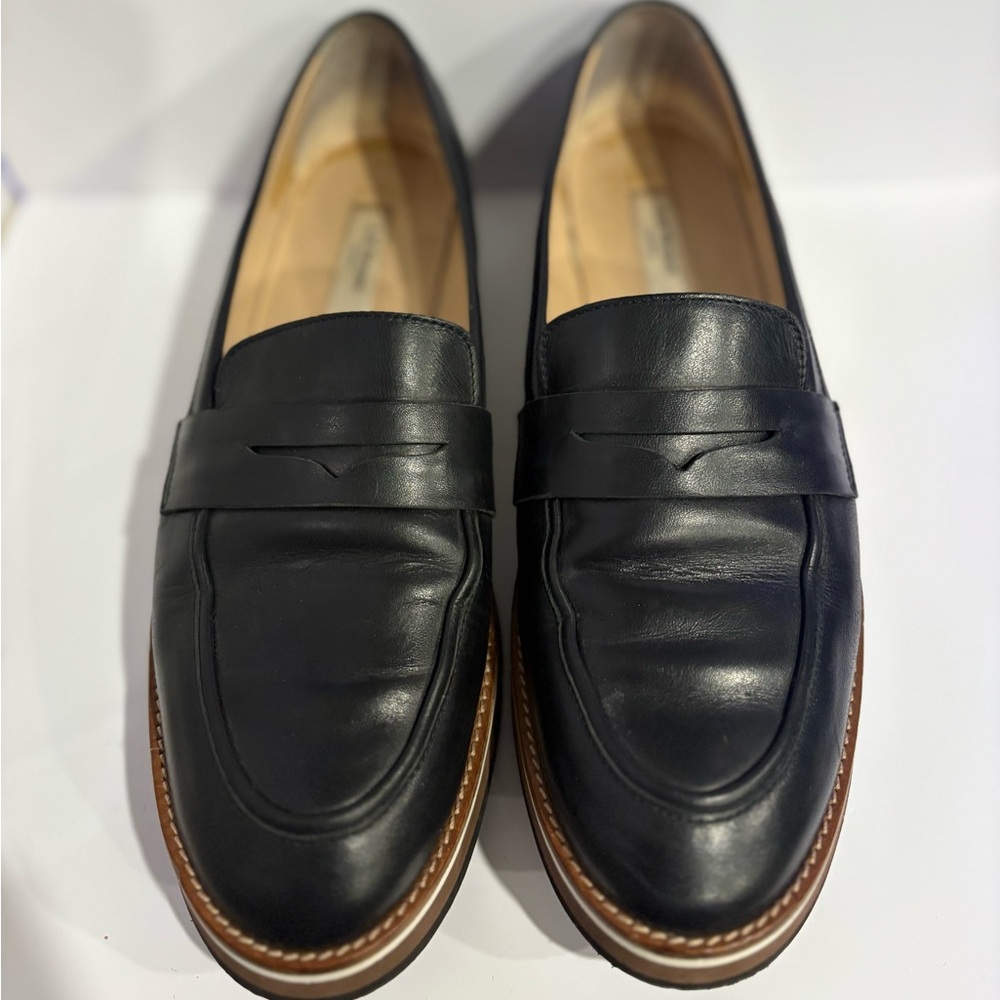L.K. Bennett Shana Leather Flatform Loafers In Black Size 38 - Picture 3 of 10